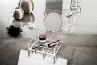 Lot coffret de rangement maquillage avec miroir transparent "Romy"
