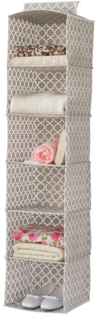 Étagère souple à suspendre 6 niveaux taupe "Madison"