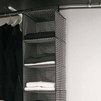 Étagère souple à suspendre 6 niveaux noire "Vichy"