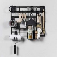 Grille de support pour rangement mural noire "Walltech" M