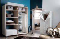 Housse de rangement dessous de lit beige "Ikat"