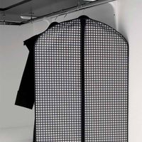 Housse longue pour vêtements noire "Vichy"