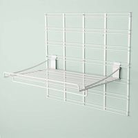 Kit d'étagère murale buanderie blanche sur grille "Walltech"