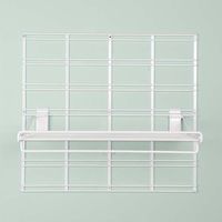 Kit d'étagère murale buanderie blanche sur grille "Walltech"