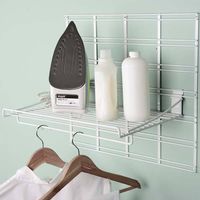 Kit d'étagère murale buanderie blanche sur grille "Walltech"