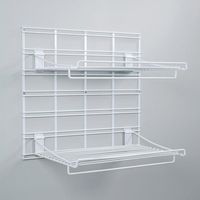 Kit de 2 étagères murales blanches sur grille buanderie "Walltech"