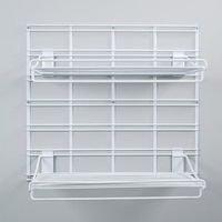 Kit de 2 étagères murales blanches sur grille buanderie "Walltech"