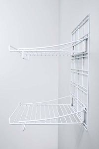 Kit de 2 étagères murales blanches sur grille buanderie "Walltech"