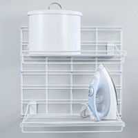 Kit de 2 étagères murales blanches sur grille buanderie "Walltech"