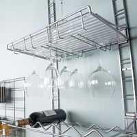 Kit de rangement mural pour verres argent "Walltech"