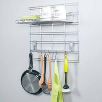 Kit de rangements muraux argent sur grille Walltech