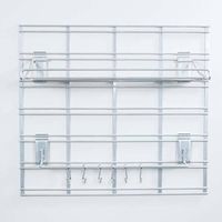 Kit de rangements muraux argent sur grille Walltech