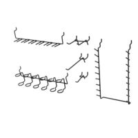 Lot de 10 crochets de rangement mural pour outils noirs "Walltech"