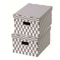 Lot de 2 boîtes «Check» coloris gris