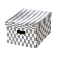 Lot de 2 boîtes «Check» coloris gris