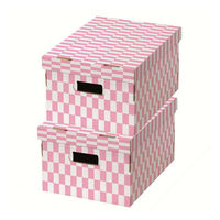 Lot de 2 boîtes «Check» coloris rose