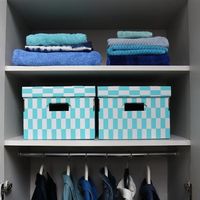 Lot de 2 boîtes « Check» coloris turquoise