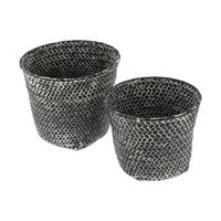 Lot de 2 paniers ronds "Mika" gris anthracite