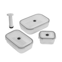 Lot de 3 boîtes alimentaires sous vide + pompe