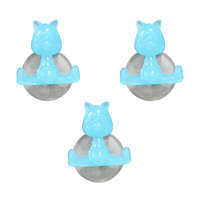 Lot de 3 Funny hooks Chat turquoise