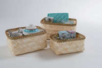 Lot de 3 paniers de rangement naturels "Halong"