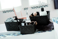 Lot de 3 paniers de rangement noires "Kawai"