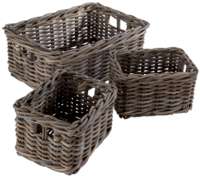 Lot de 3 paniers de rangement marrons "Koubou"