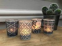 Lot de 4 photophores bleus