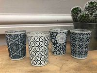 Lot de 4 photophores bleus