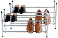 Lot de 4 range-chaussures 2 niveaux extensibles en métal "Stilito"