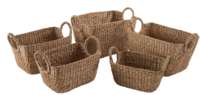 Lot de 5 paniers de rangement naturels "Caracas"