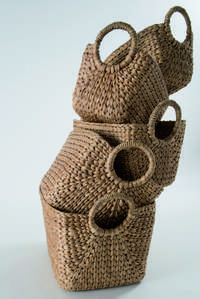 Lot de 5 paniers de rangement naturels "Caracas"