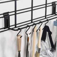 Lot de 6 crochets pour rangement mural noirs Walltech