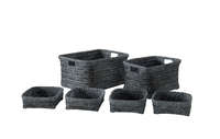 Lot de 6 paniers de rangement gris anthracite "Dalat"
