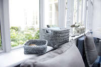 Lot de 6 paniers de rangement gris anthracite "Dalat"