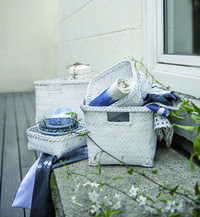 Lot de 6 paniers de rangement blancs "Dalat"