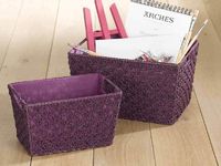 Panier "Aunty" coloris prune grand modèle