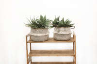 Panier de rangement naturel et blanc "Belly" M