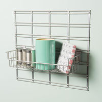 Panier de rangement mural argent "Walltech" L