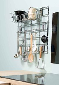 Panier de rangement mural argent "Walltech" L