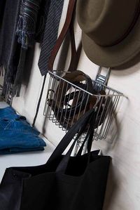 Panier de rangement mural chromé "Walltech" M