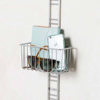 Panier de rangement mural chromé "Walltech" S