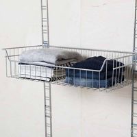 Panier de rangement mural chromé "Walltech" XXL