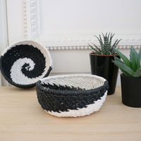 Panier rond "Yala" noir/blanc
