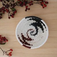 Panier rond "Yala" rouge/blanc