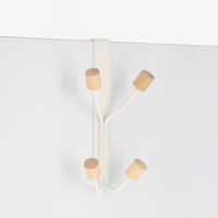 Patère 4 crochets "Helsinski" blanc et bois