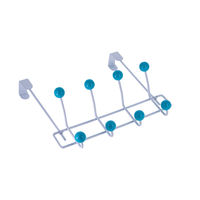 Patère porte-manteau de porte "Quadra" bleue