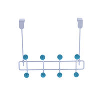 Patère porte-manteau de porte "Quadra" bleue