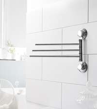 Porte-serviettes 3 branches à ventouses argent "Bestlock"