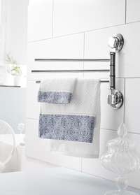 Porte-serviettes 3 branches à ventouses argent "Bestlock"